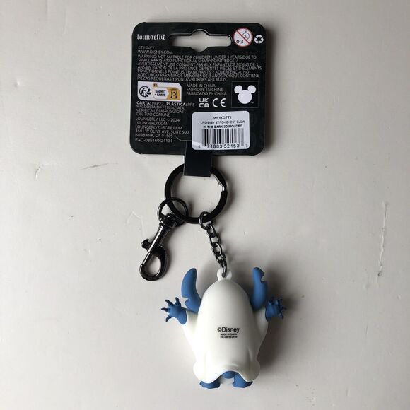 Loungefly Disney Stitch Ghost Glow In The Dark 3D Keychain NWT - Picture 5 of 8